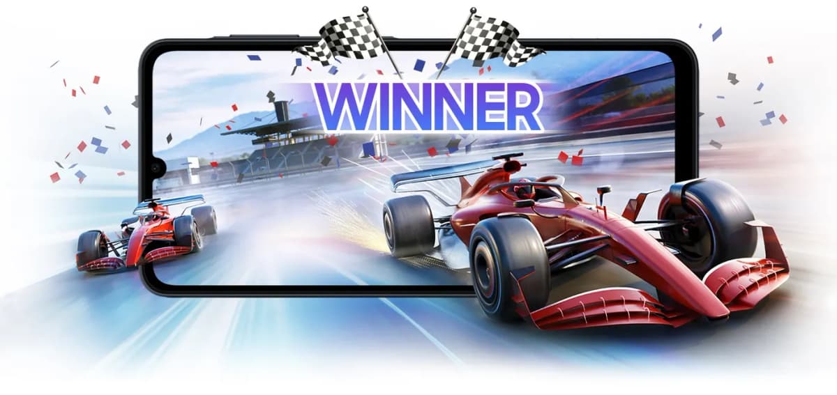 Juego de carreras en el Samsung Galaxy A07