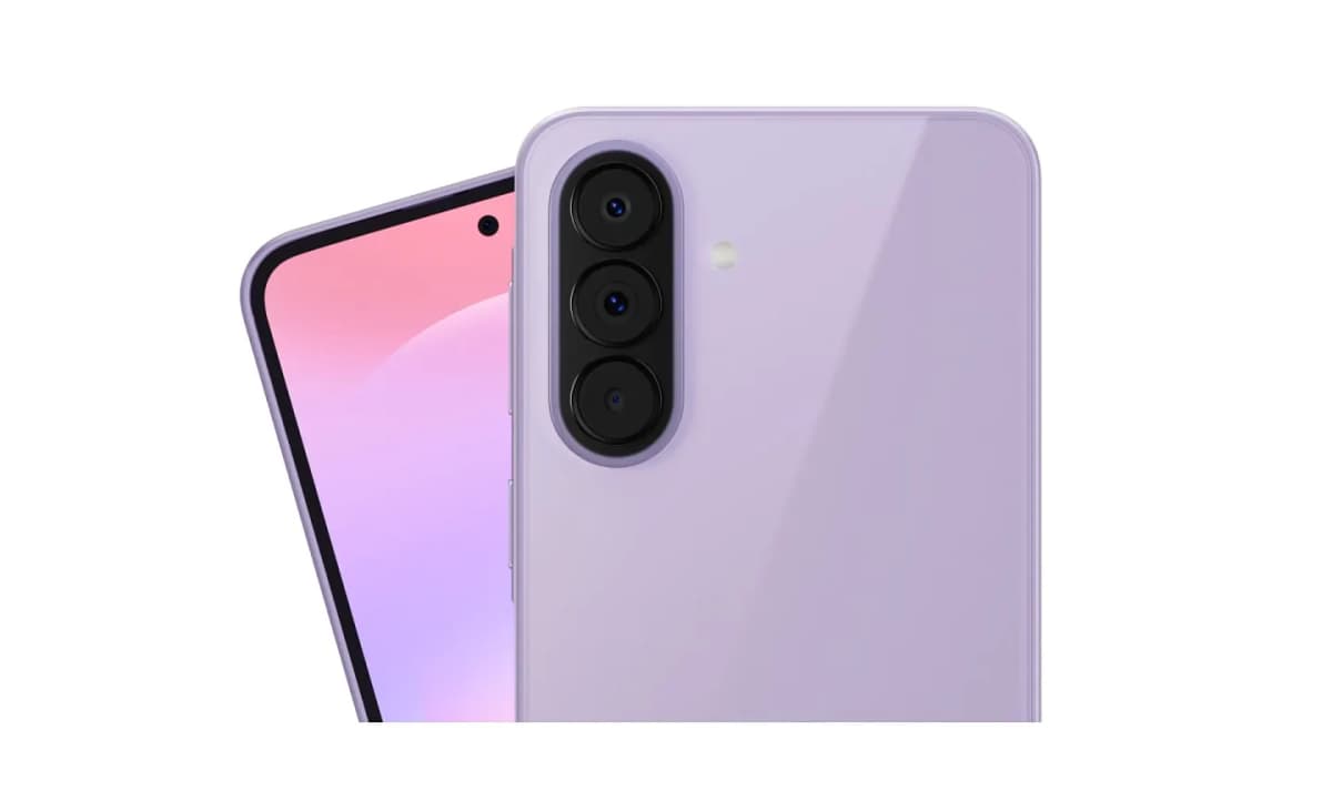 Samsung Galaxy A37 5G en lavanda, de frente y de espalda