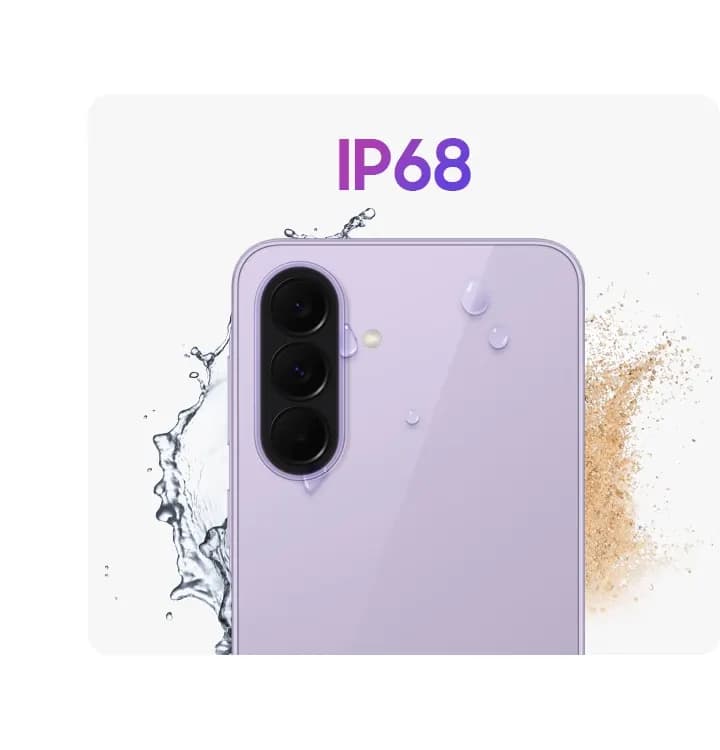 Samsung Galaxy A37 5G con agua y polvo, resistencia IP68