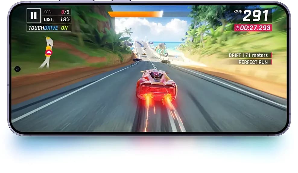 Juego de carreras en el Samsung Galaxy S24+
