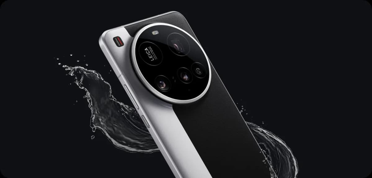 Xiaomi 15 Ultra con salpicaduras de agua, resistencia IP68