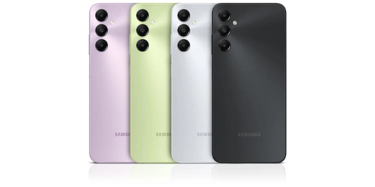 Samsung Galaxy A05s en sus cuatro colores, vistos por detrás
