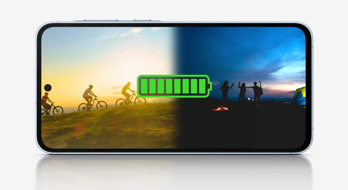 Indicador de batería en la pantalla del Samsung Galaxy A55 5G