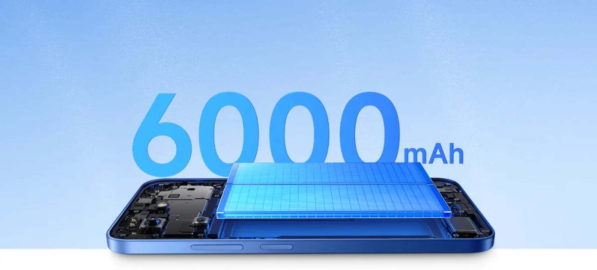Batería de 6000 mAh del Xiaomi Redmi 15C