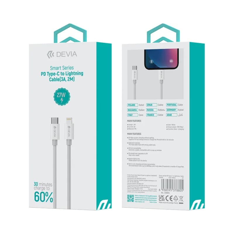 Devia Cable Devia Tipo C a Lightning